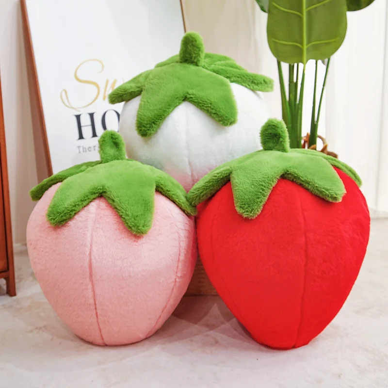 Hot 23/35cm Strawberry Pillow Plush Toy Handmade Doll Cartoon Anime Cute Cushion Home Decoration Children's Birthday Gift Toy