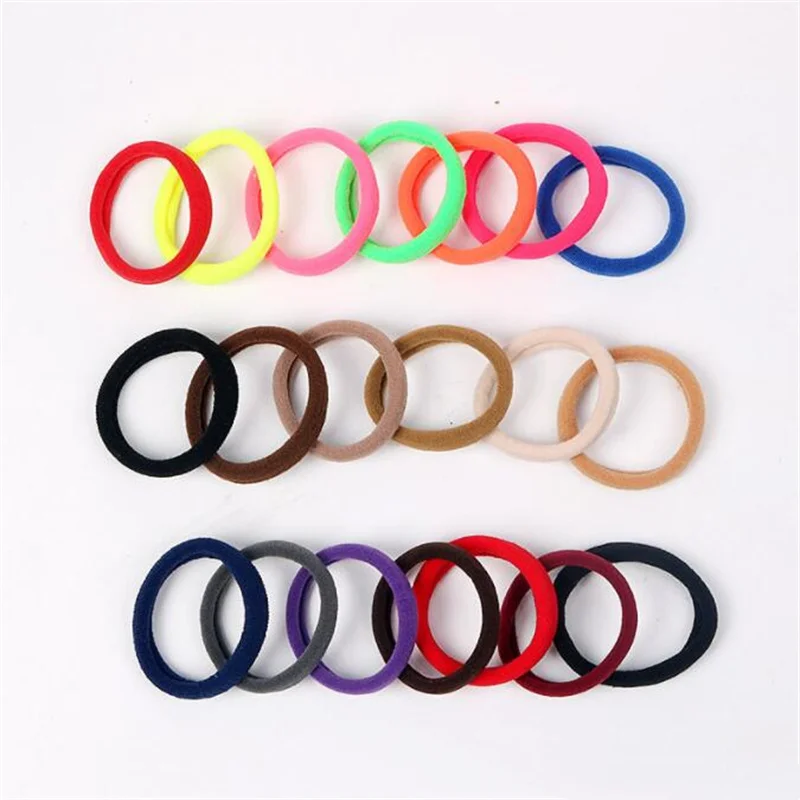 50pcs Black Elastic Hair Band Leagues Ties Colets Scrunchies Springs Gum Accessory For Girl Women No Damage Pigtails Holder Set