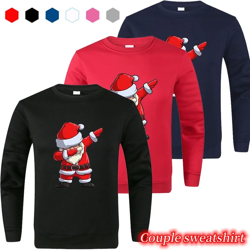 New Fashion Christmas Santa Printing Hoodies Sweatshirts Unisex Cool Hooded Streetwear Couple Pullover Sweatshirt