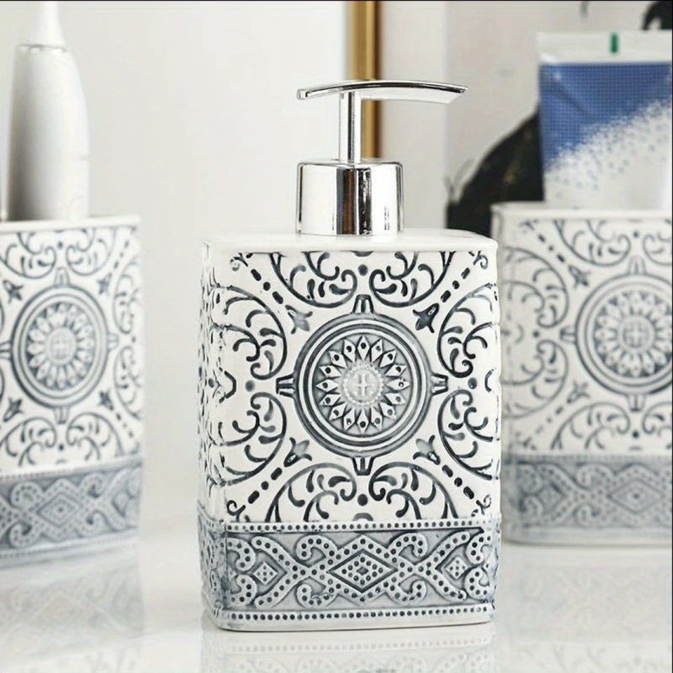Bohemian Style Ceramic Bathroom Toiletry Set