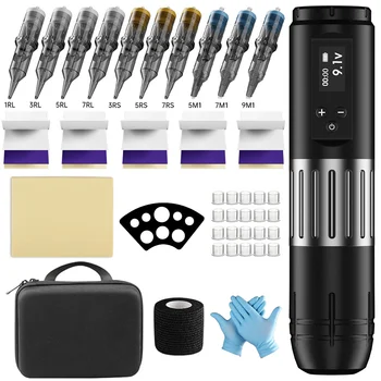 Macchina per tatuaggi Tuffking Penna per tatuaggi wireless P2 Set minimalista Display per schermo Macchina integrata per taglio macchina per tatuaggi