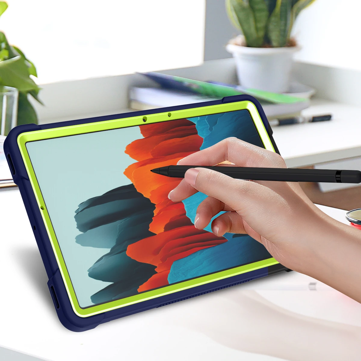 Armor Case For Samsung A 10.1 A8 10.5 Galaxy Tab S7 S8 plus 12.4 11 s6 Heavy Duty Silicone Stand Shock Proof_voghion.com