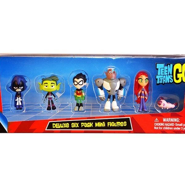 Teen Titans Go Deluxe Six Pack 6 Mini Figure set. New. Free Ship