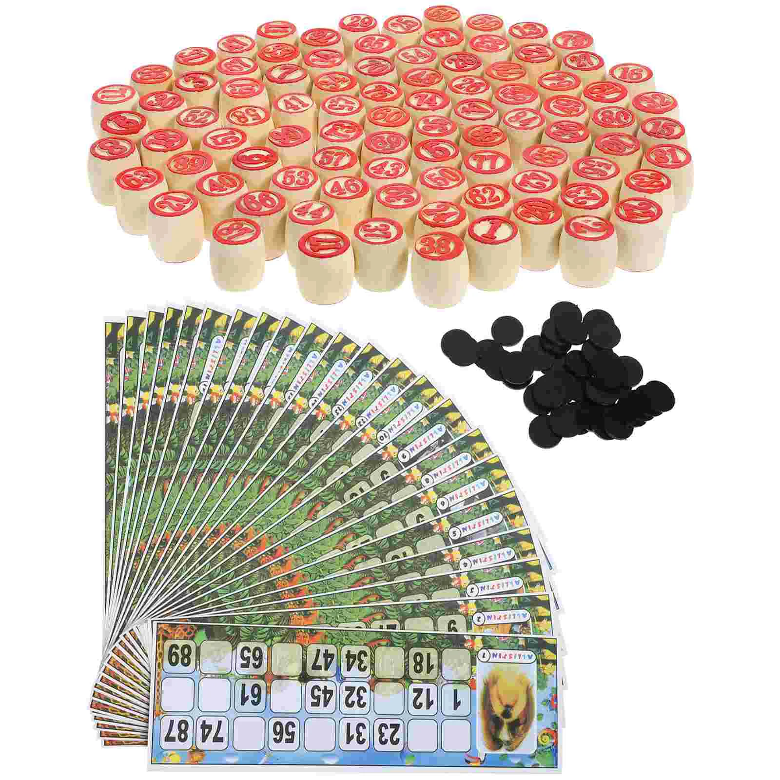 Board Game 1 Set Vintage Russian Bingo Board Game Set Wooden Russian Lotto Supplies Funny Lotto Game Bingo Cards