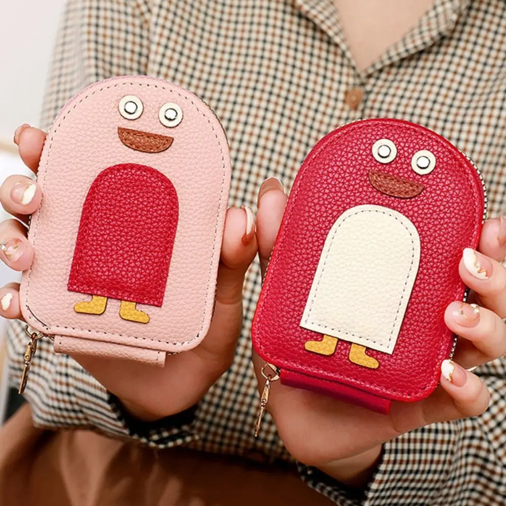 Cute Penguins PU Credit Card Coin Wallet Holder Cute Organ Style Multi Card Coin Wallet Business Holder Pouch