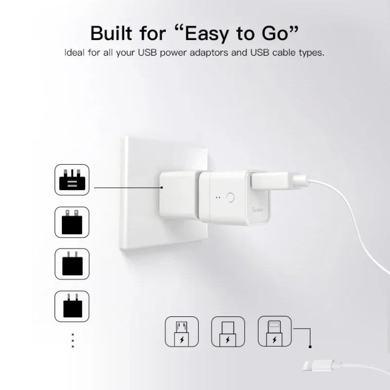 SONOFF Micro DC 5V USB Adapter Wifi Smart Timing Plug EWelink App Control Work With Alexa Google Alice Home Assistant Ifttt