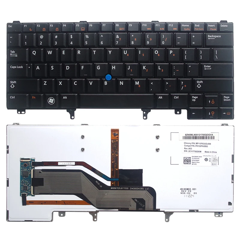 Teclado Inglês do Portátil para Dell E6420 E5420 E5430 E6220 E6320 E6330 E6420 E6430 Nós com Vara Apontando sem Backlight Novo