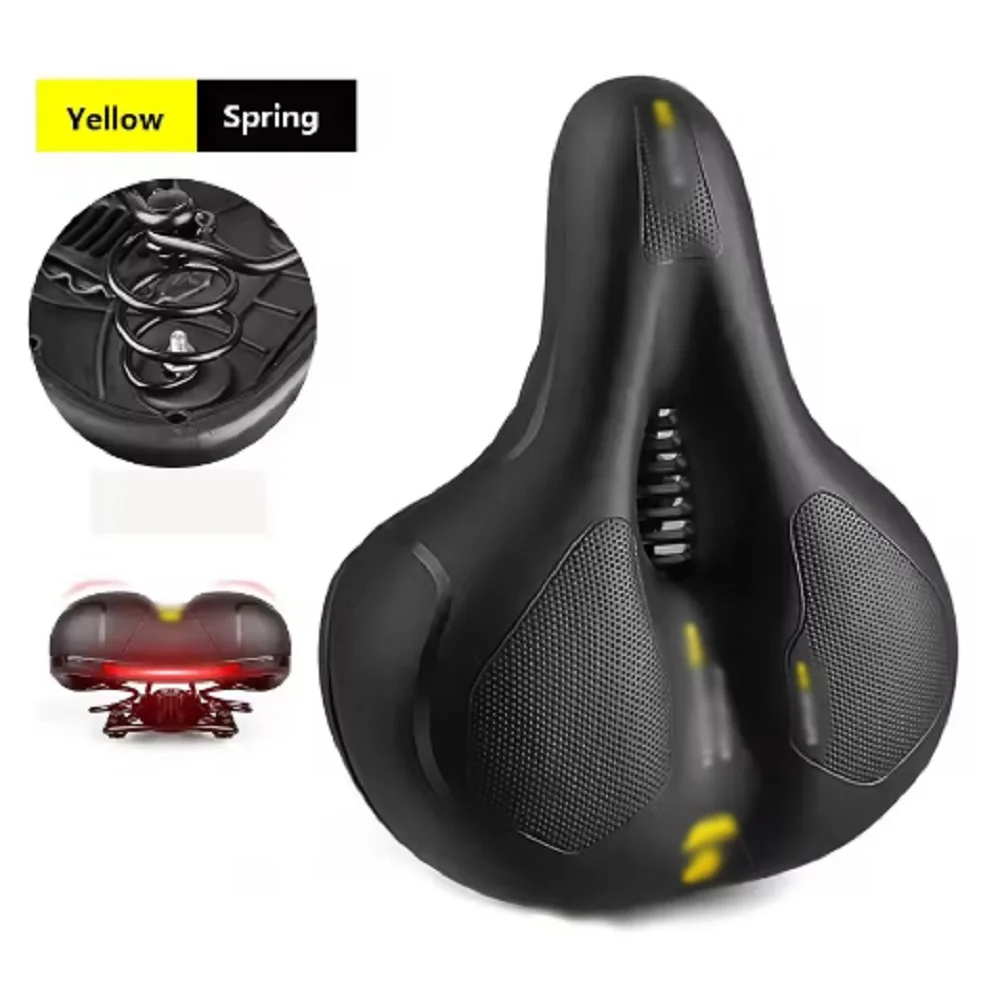 Bicycle Saddle Reflective Shock Absorbing Hollow Bike Saddle MTB Bicycle Seat Breathable Rainproof Cycling Road Mountain Cycling Accessory