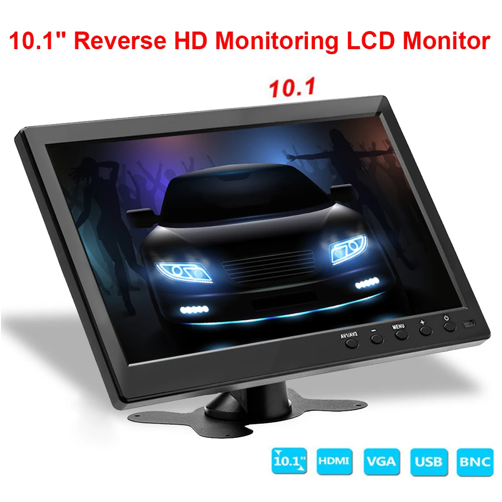 

Монитор Автомобильный 10,1 дюйма, совместимый с BNC HDMI, VGA, HD 1024P
