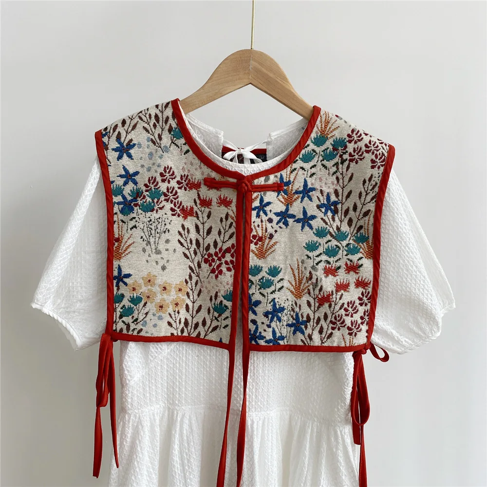 Vests Women Embroidery Lace-up Chic Vintage All-match Casual Korean Fashion Summer Classic Prevalent Waistcoat Harajuku Delicate 3