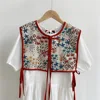Vests Women Embroidery Lace-up Chic Vintage All-match Casual Korean Fashion Summer Classic Prevalent Waistcoat Harajuku Delicate 3