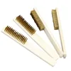 1pcs Wood Handle Brass Wire Copper Brush for Industrial Devices Surface/Inner Polishing Grinding Cleaning 6x16 Row Brushes 3