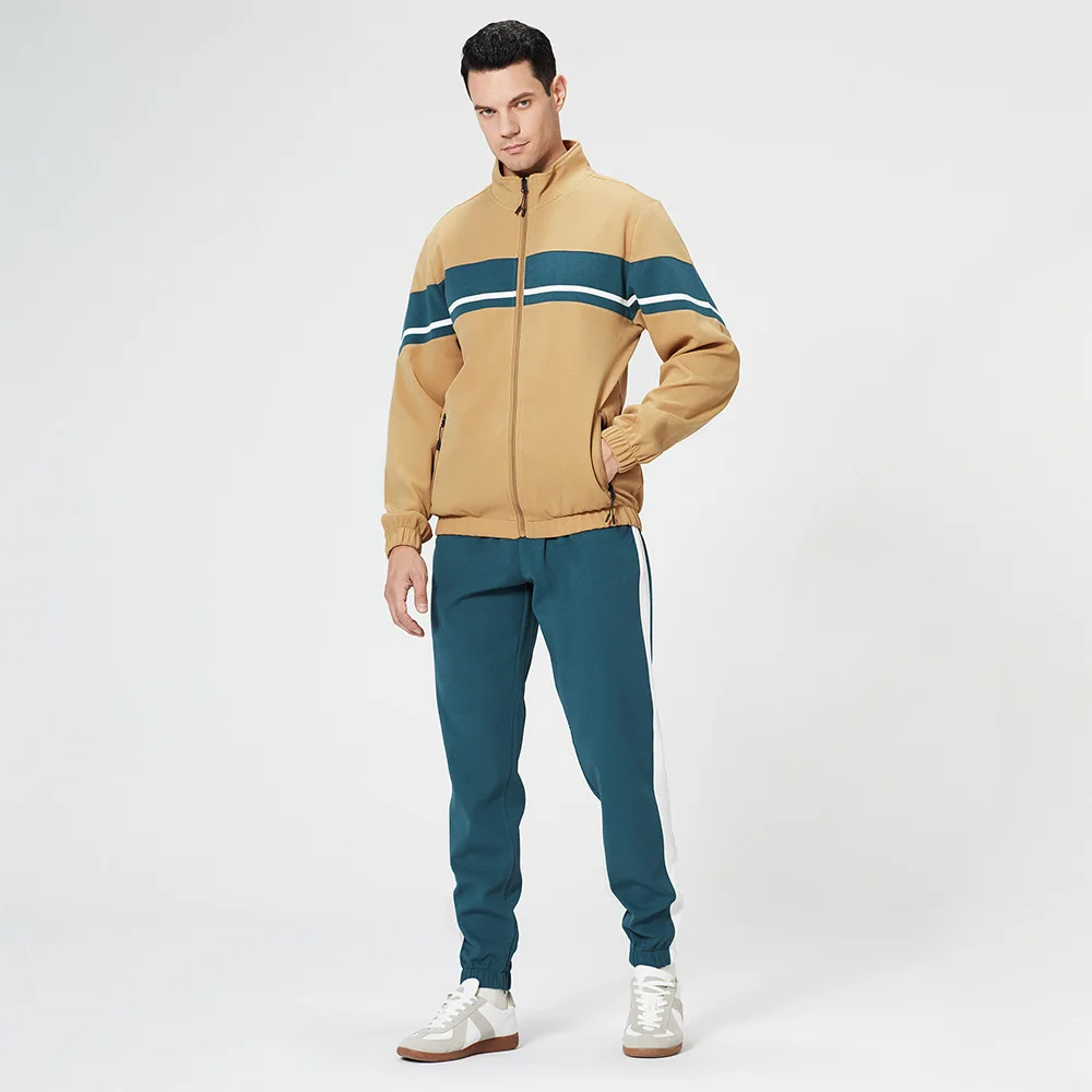 

Men's New Suit Autumn/winter Sweater Set Sweater Contrast Men's 2023 Cardigan Sports Two Piece Set