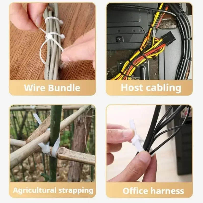 Description Picture 6 of itemReusable Cable Ties Cable Lock Loop Nylon Ties Self-locking Cables Ties Organizer Binder Lock Strap Zip Tie Binder Wholesale