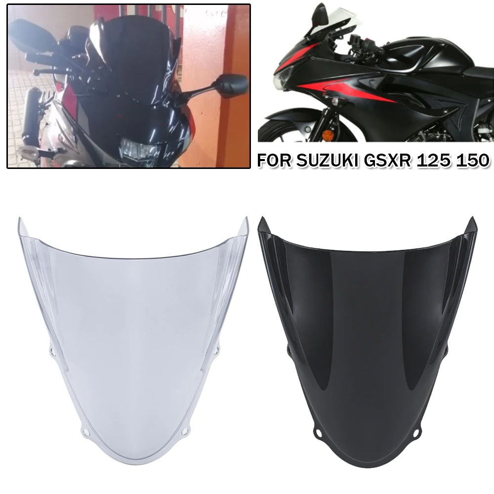 

For Suzuki GSXR125 GSXR150 2017-19 2020 2021 GSX-R GSXR 125 150 Motorcycle Racing Windshield Windscreen Double Bubble Protector