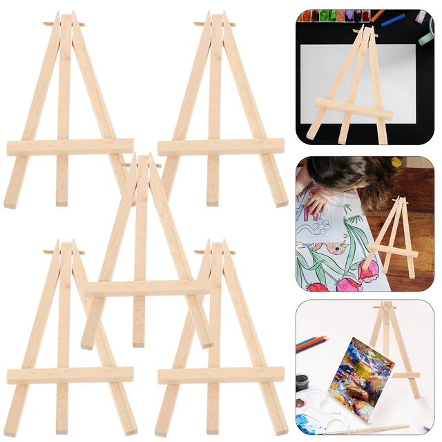 5 Pcs Photo Easel Photo Frame Wood Drawing Easels Display Canvas