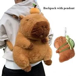 Kawaii Capybara Plush Backpack - Cute Fur Shoulder Bag and Mini Knapsack Gift - One size (Bag with pendant)