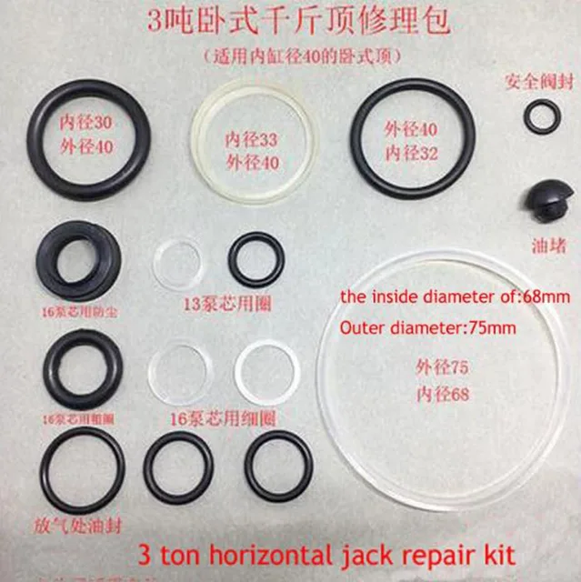 Car Repair Tool Jack Accessories Oil Seal Ring Small Accessories Oil Seal O-ring Horizontal 3T Jack Repair Kit 2