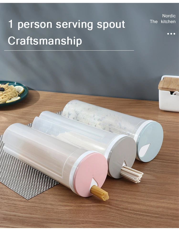 Description Picture 4 of itemNoodles Spaghetti Container Plastic Noodle Pasta Storage Jar with Locking Lid Clear Dry Food Keeper Canister Cereal Crisper Box