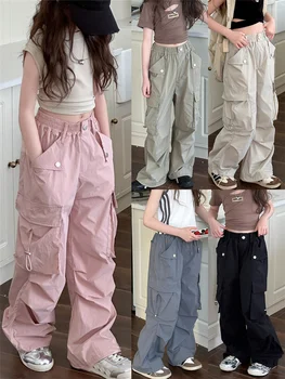 Girls Pants Spring Kids Hip Hop Pants Summer Children's Streetwear Casual Trousers Autumn Fashion Teen Large Size Sweatpants 1