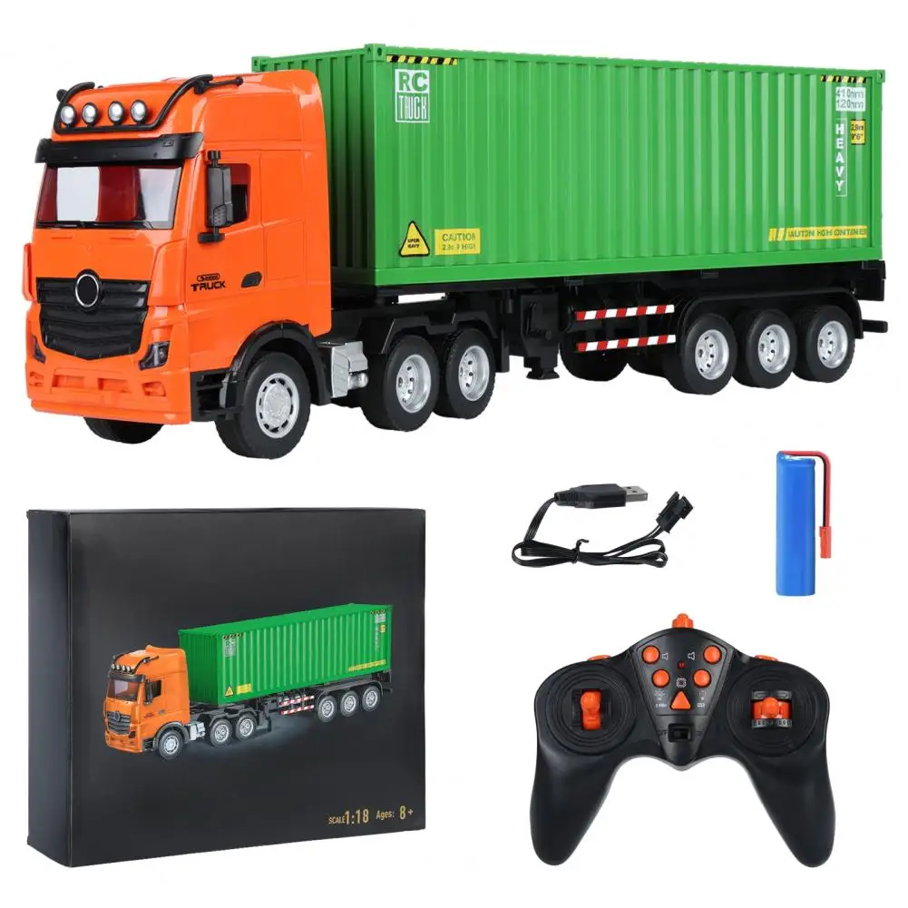 2.4GHz RC Truck Head Car Model Toys 9 Channel Simulation Engineering Transport Electric Remote Control Transport Vehicle Toy 4