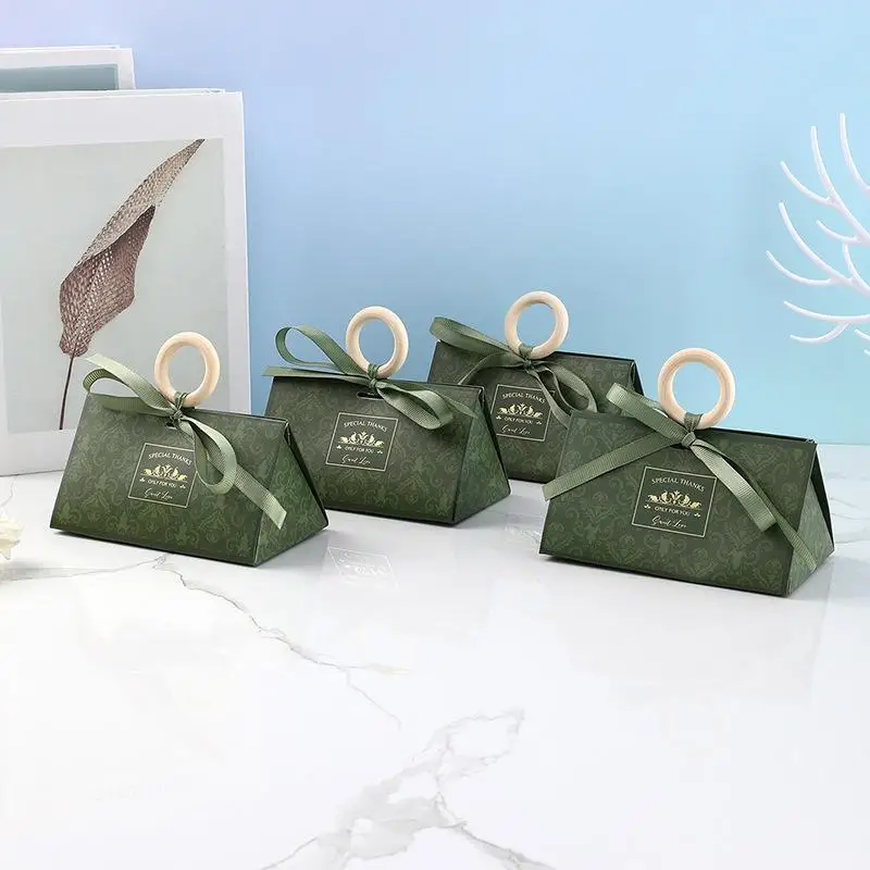 10pcs Thank You Candy Box With Ribbon Small Gift Packing Bag For Christmas Wedding Baby Shower Birthday Party gift for guests