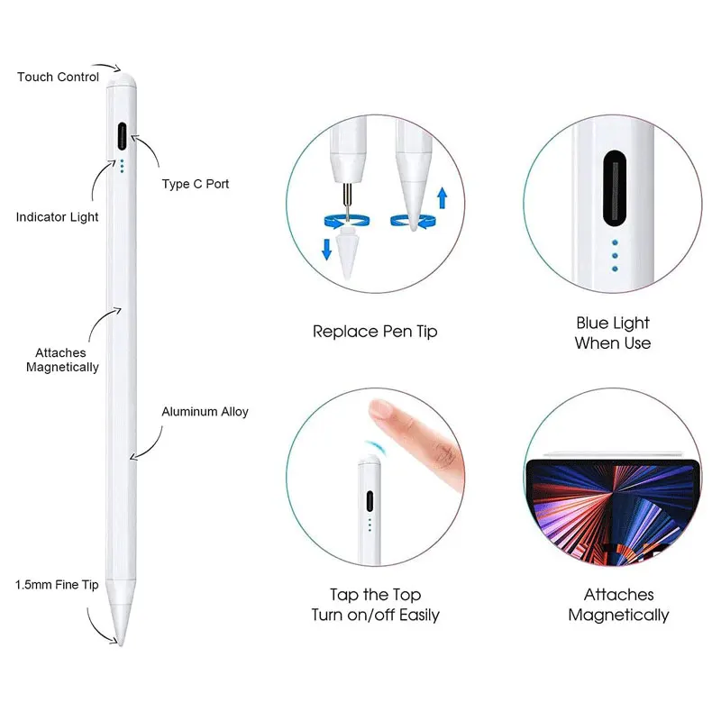 

Capacitive Active Stylus Touch Pen with Stylus s pen Tablet Stylus Pen for Touch Screen