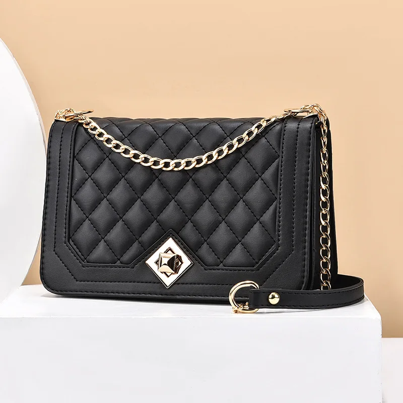 Chain Fashion Bag 2023 New Fashion Internet Celebrity One Shoulder Crossbody Simple and Versatile Women's Small Square Bag