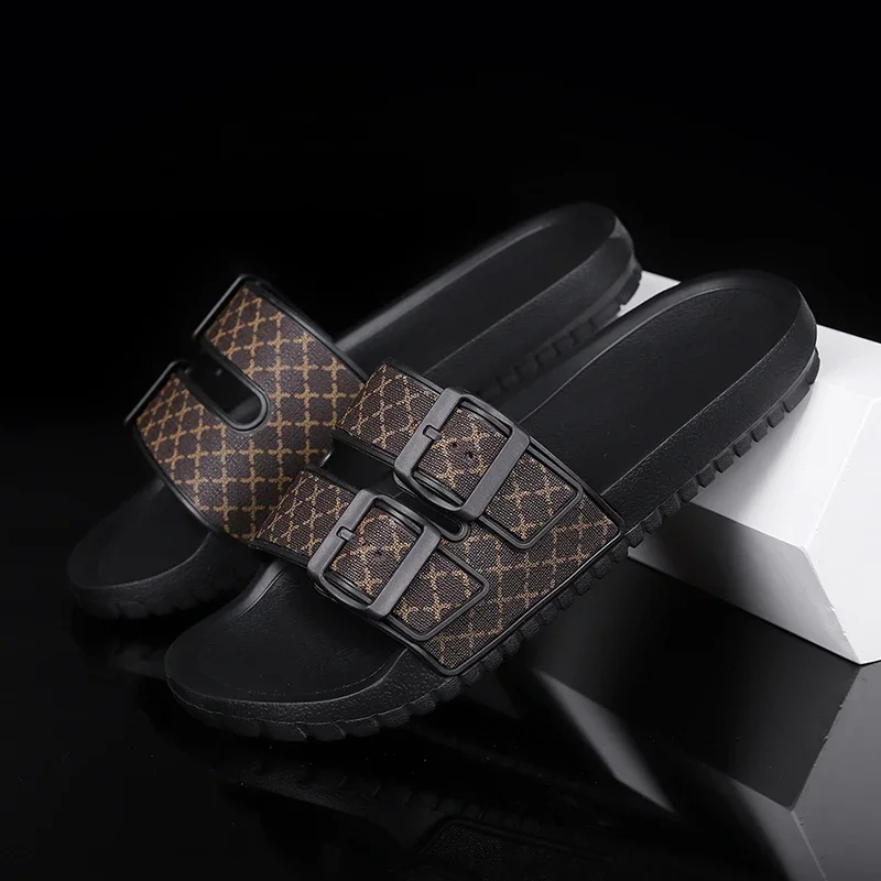 Men's Genuine Leather Sandals Soft Slippers Summer Slippers Anti Slip Sandals Men Shoes Comfortable Man Sandal House Slippers Man Summer Shoes Flip Flop Slides