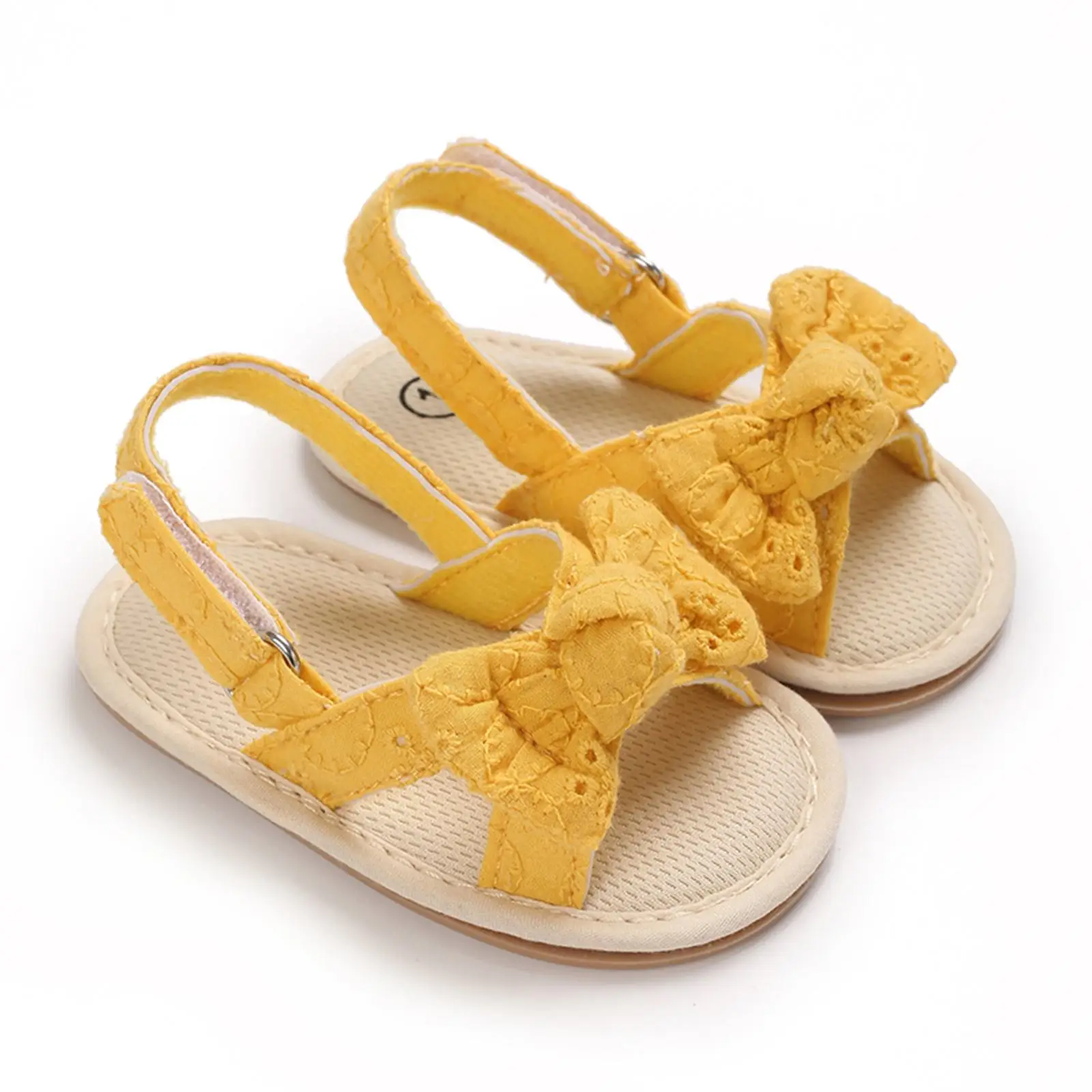 Cute Bowknot Baby Girls Sandals Breathable Open Toe Soft Sole Walking Shoes Summer Casual Shoes for Beach Toddler
