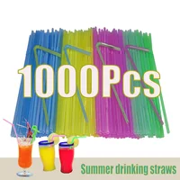 50-1000Pcs Drinking Straws Colorful rietjes Flexible Wedding Bar Party Supplies Drinking Straws Kitchen Top Selling Wholesale 1