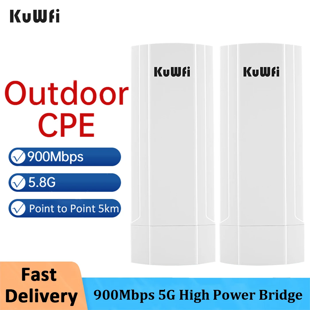 KuWFi-Routeur/répéteur Wi-Fi Gigabit sans fil, pont 5,8 GHz, 900Mbps,  longue portée de 3 à 5km, antenne 14dBi, pour l'extérieur - AliExpress