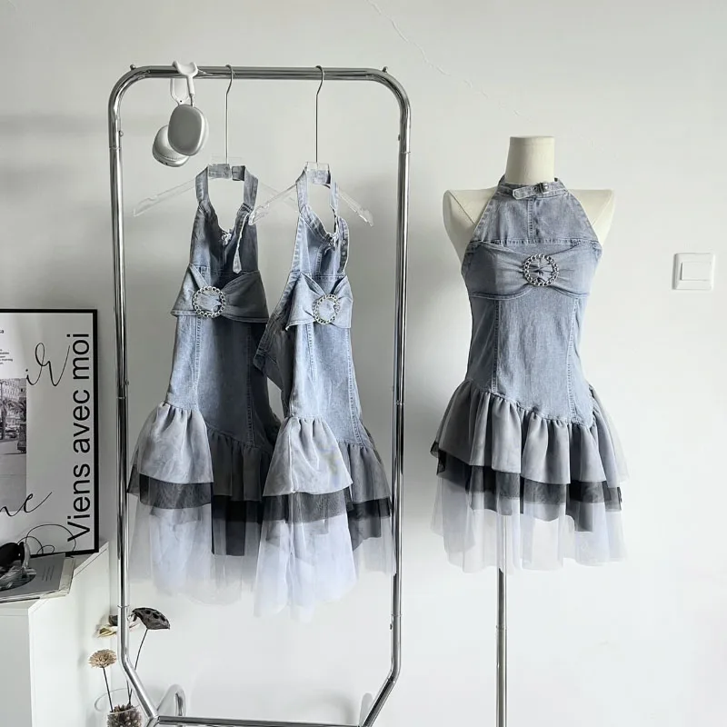 

Винтажная уличная кружевная дизайнерская юбка без рукавов, милая Свободная Женская Элегантная удобная юбка, летняя корейская мода, женская одежда