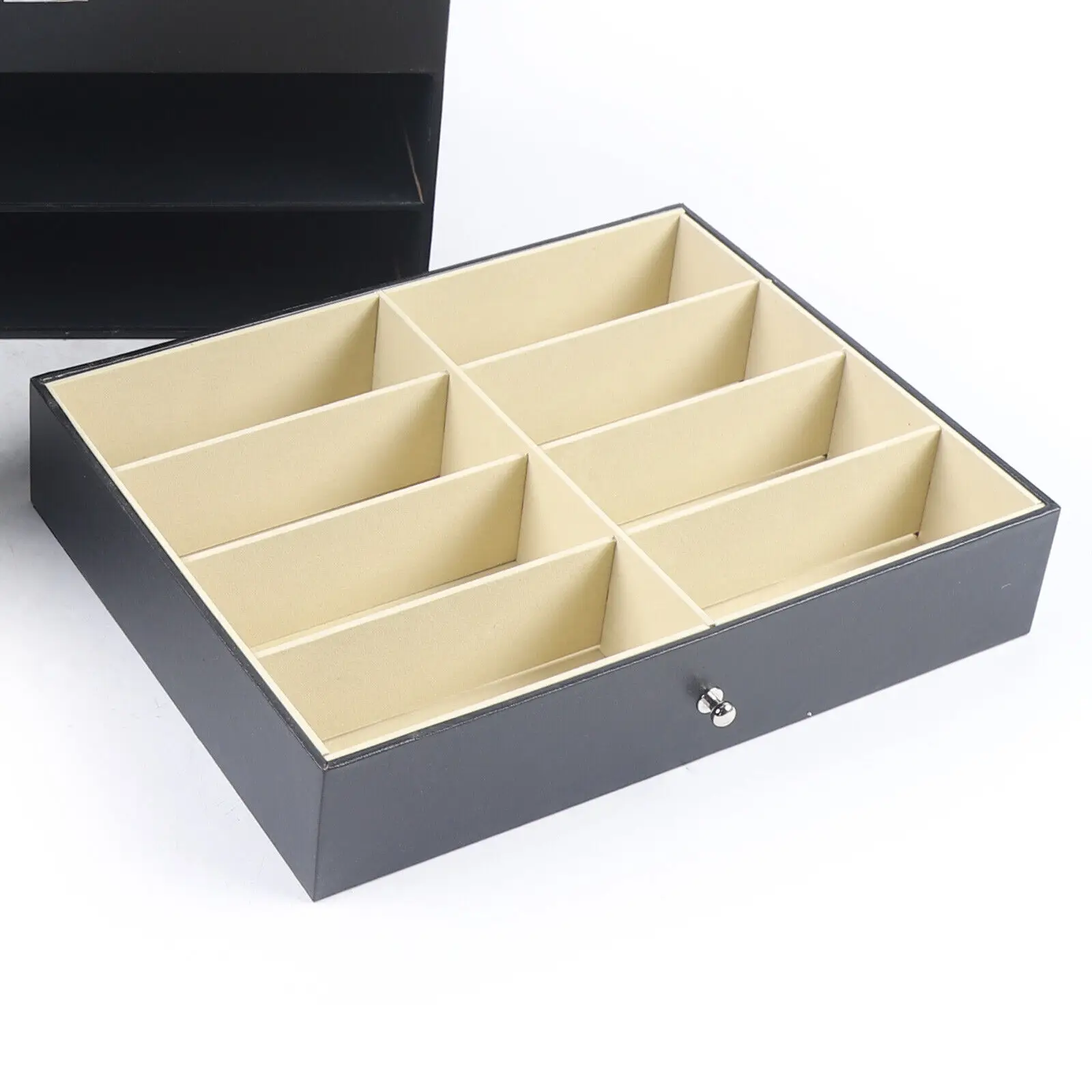 PU Leather Sunglasses Display Box Glass Window Jewelry Organizer for Glasses Rings Necklaces 4