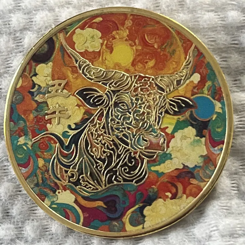 Twelve Zodiac Commemorative Medals, Embossed Color Printing, Chinese Style, Twelve Zodiac Gold Coins, Metal Crafts Collection
