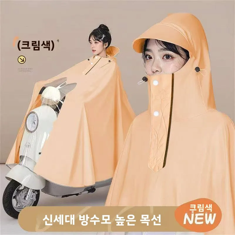 새로운 두꺼운 롱 버전 오토바이 레인코트 전신 전기 자동차 레인코트 성인 방수 자전거 라이딩 레인슈트