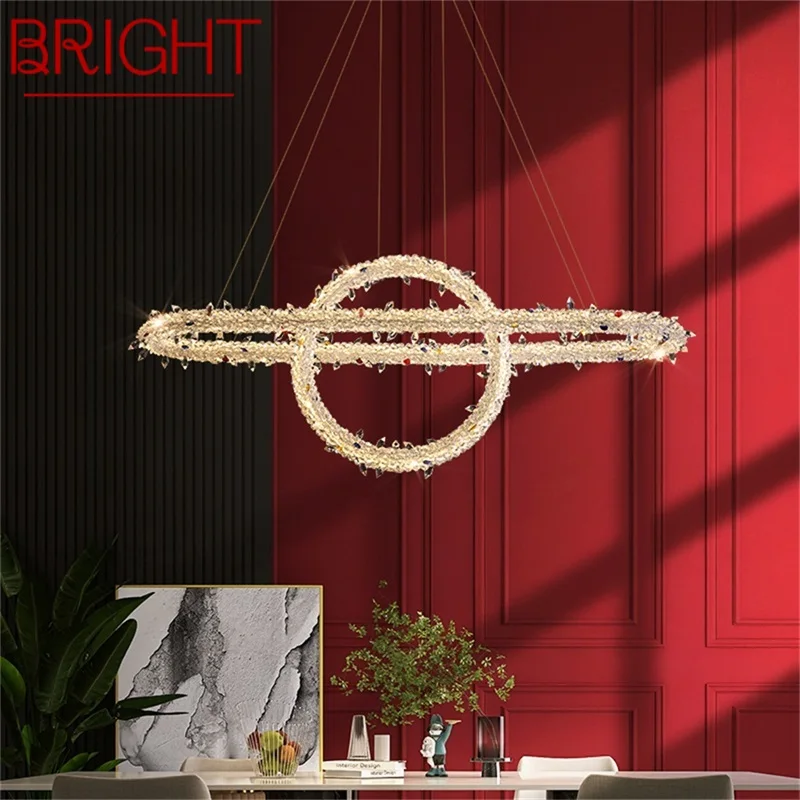 

BRIGHT Contemporary Pendant Lamp Creative Crystal Gold Luxury Chandelier LED Fixtures For Dining Room Bedroom Light