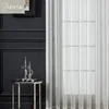 Linen White Sheer Window Curtains for Living Room Bedroom Solid White Tulle High Quality Yarn Window Drape Decoration Custom 2