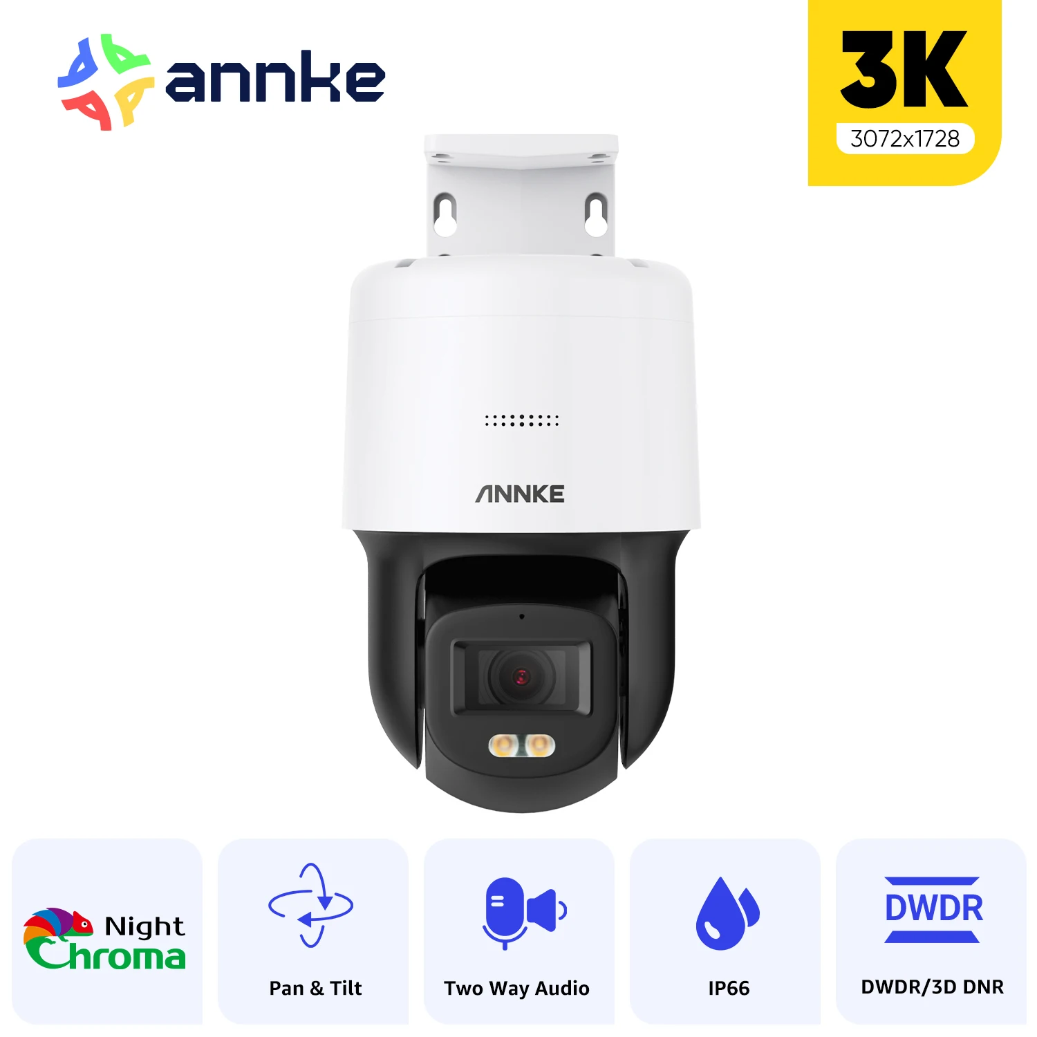 ANNKE 3K PoE Dome Security Camera System with H265+ Audio Record 100 ft Night Vision 5MP IP Camera security camera,camera components