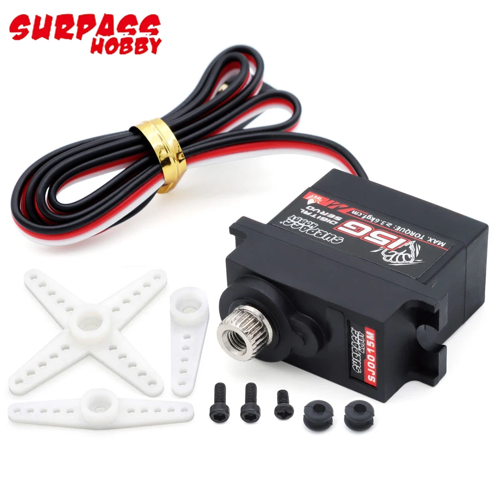 Surpass Hobby SJ0015M 4.8-6.0V 3.6kg/ SJ0015H 6-8.4V 4.5kg Metal Gear Waterproof 15g Digital Servo For RC Airplane/ Car/ Boat rc servo