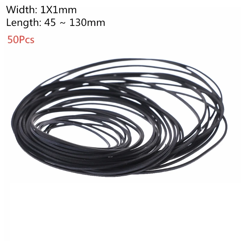 50PCS Bag 1MM Width Universal Mix Cassette Tape Machine Belts Assorted Common