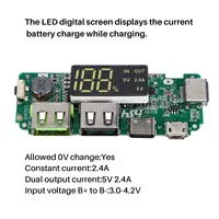 LED Dual USB 5V 2.4A Micro/Type-C USB Mobile Power Bank 18650 Charging Module Lithium Battery Charger Board 2Pcs-BtLife 2