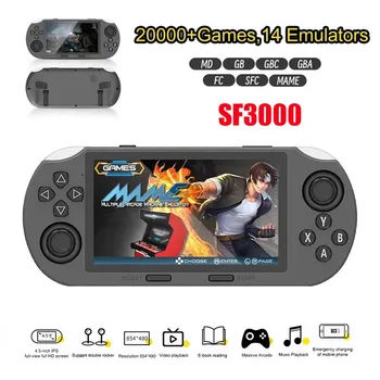 SF3000 Retro Handheld Video Game Console Linux System 4.5 Inch 854*480 IPSScreen 3000mAh Portable Pocket Video Player Games