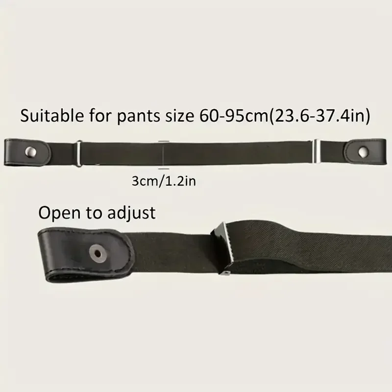 Seamless Invisible Stretch Belt  -  No - Buckle  Elastic  Waistband  for  Jeans  &  Pants ,  Unisex  Adjustable  Design