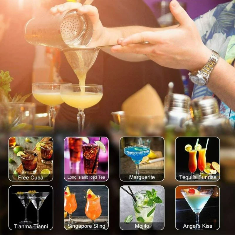 750ml Mixology Bartender Kit Bar Tool Set Stand Home Bartending Kit Martini Cocktail Shaker Set Barware Tool