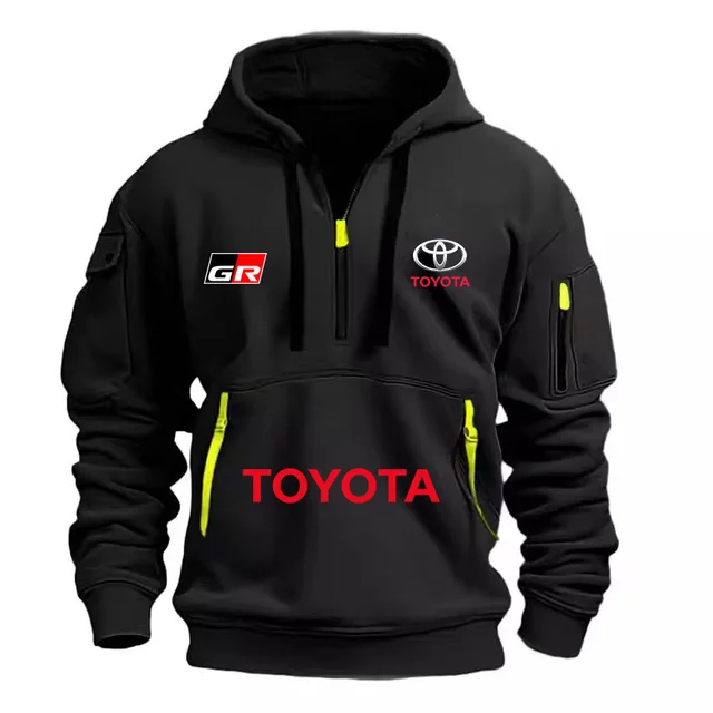 Sweat à capuche demi-zip unisexe Toyota GR Racing Team Printemps-Automne 2026, style streetwear décontracté et sportif 1