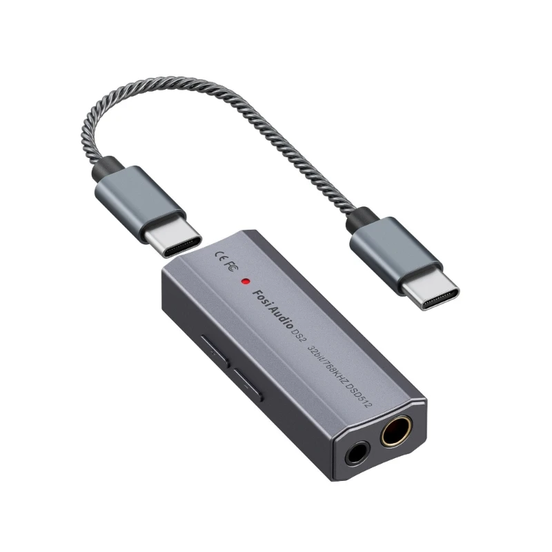 

DS2 DSD512 HiFi DAC Headphone Amplifier Mini Audios USB DAC Amp Support 32Bit/768kHz PCM with 3.5MM & 4.4MM Two Outputs