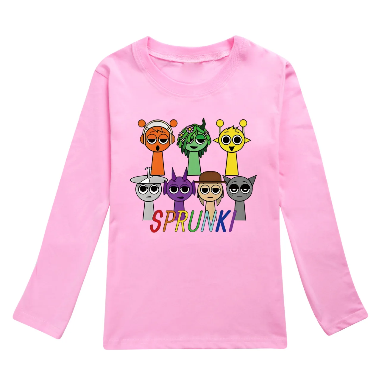 Sprunki Incredibox music T Shirt Baby Girls Cartoon Casual Tops Kids Long Sleeve Tops  Toddler Boy Casual Children's Clothing 3