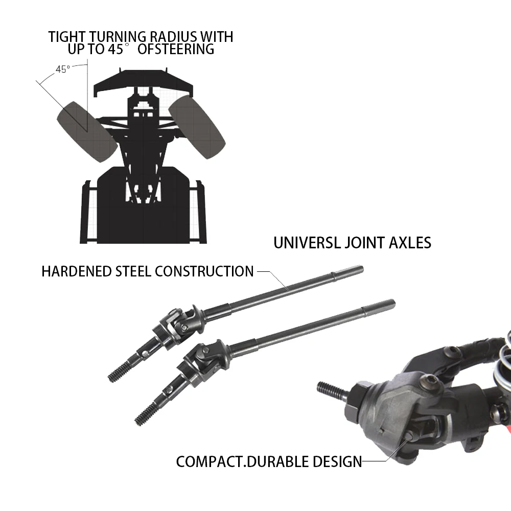 Scx10 ii ar44アキシャルアクスル,フロントおよびリアジョイント,ギア