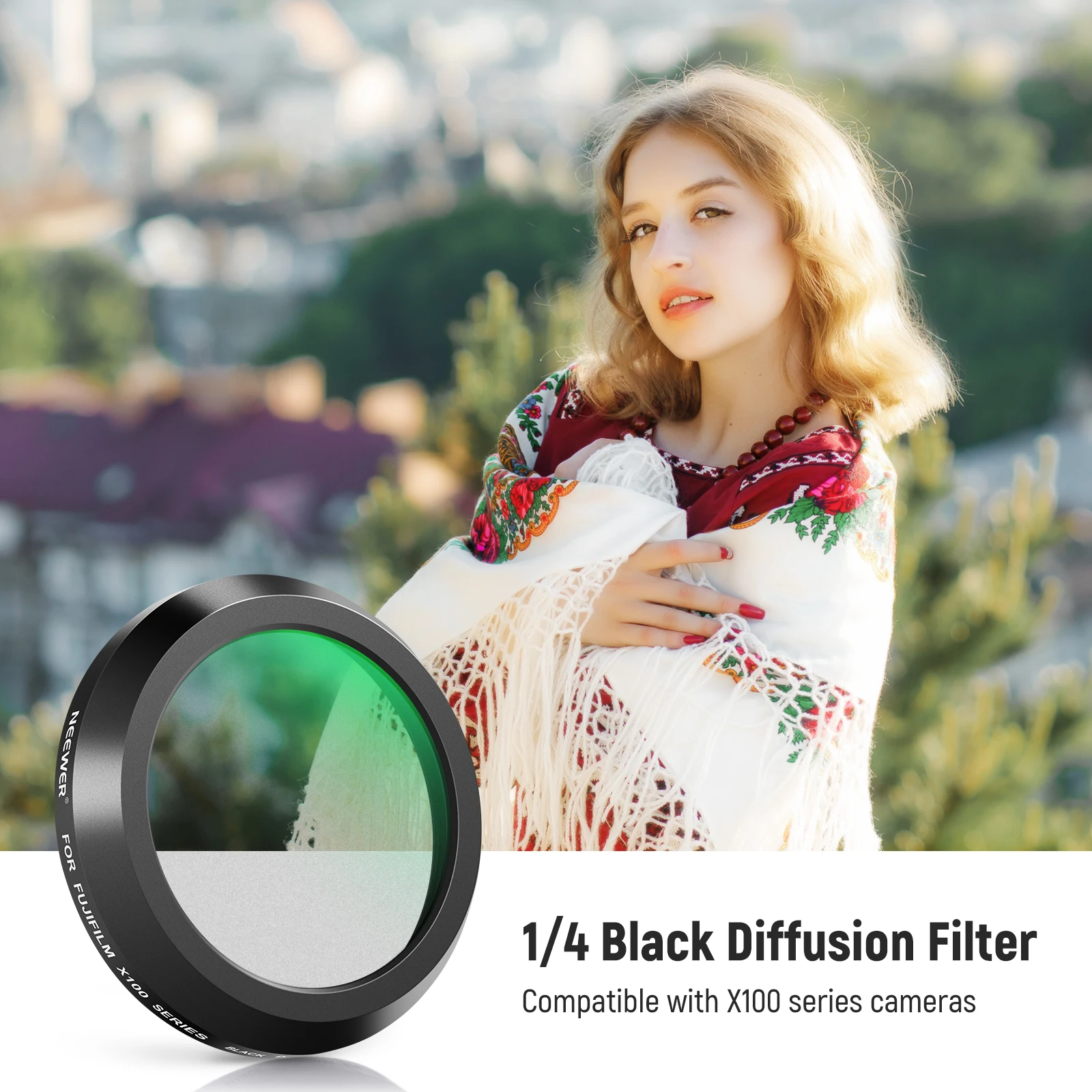 NEEWER Black Diffusion 1/4 Filter Mist Dreamy Lens Filter for X100